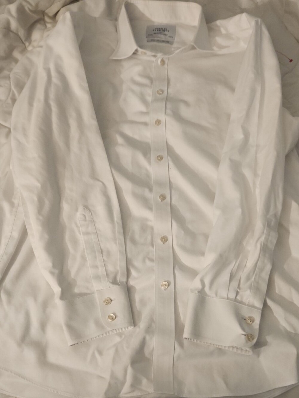 Charles Tyrwhitt White Men's Non-Iron Slim Fit Dress Shirt - Picture 3 of 4